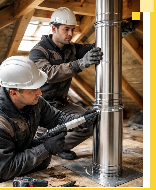 Монтаж дымоходов для каминов в Гусе-Хрустальном с гарантией качества