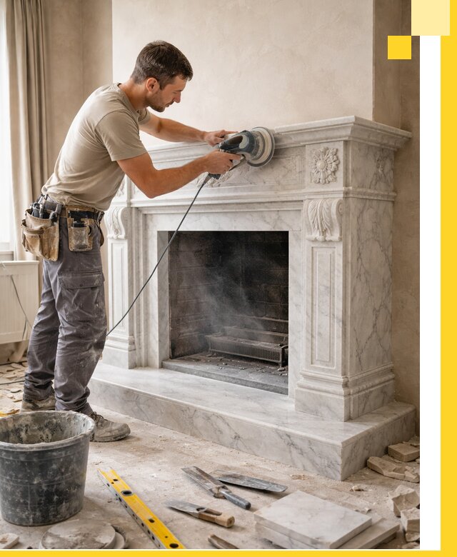 Изготовление и установка мраморных каминов в Гусе-Хрустальном под ключ