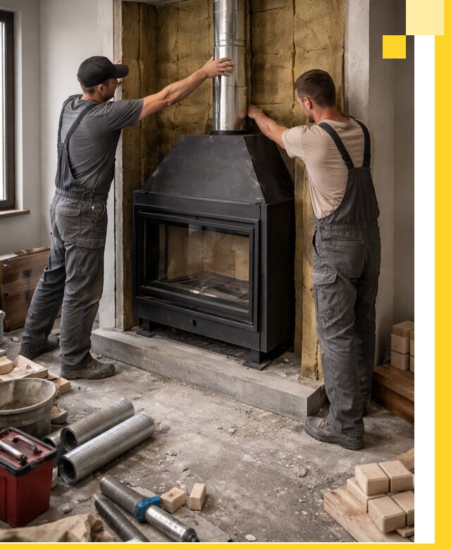 Изготовление и монтаж закрытых каминов в Гусе-Хрустальном под ключ