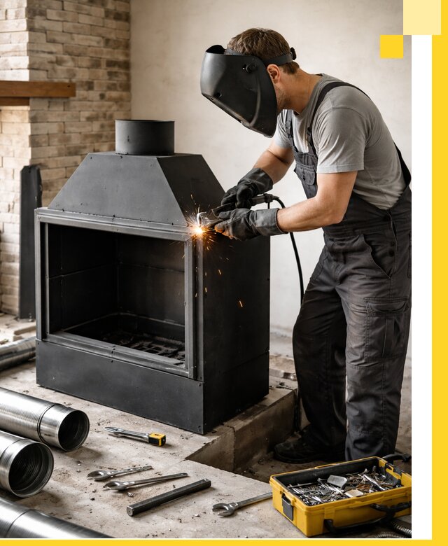 Продажа и установка металлических каминов в Гусе-Хрустальном под ключ