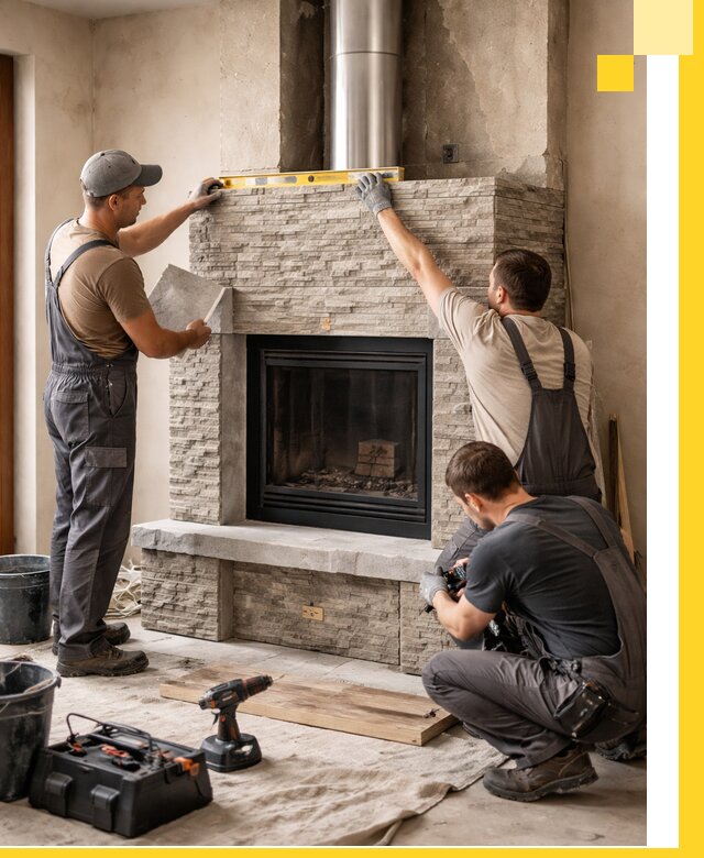 Профессиональный монтаж каминов под ключ в Гусе-Хрустальном для дома