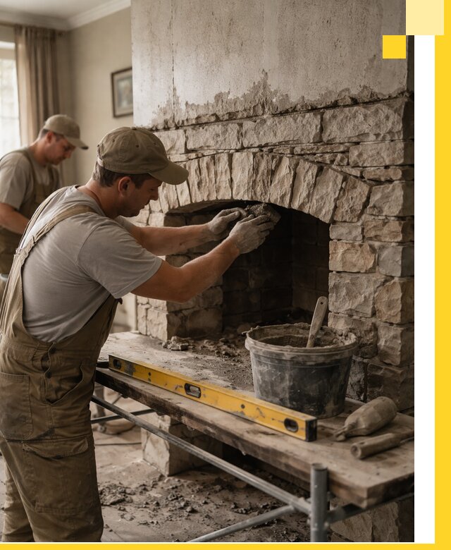 Изготовление каминов под ключ в Гусе-Хрустальном, монтаж и отделка