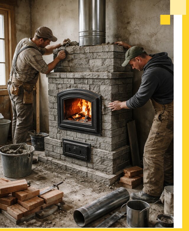 Производство, поставка и монтаж дровяных печей в Гусе-Хрустальном