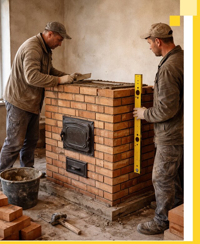 Отопительные печи под ключ в Гусе-Хрустальном, установка и сборка