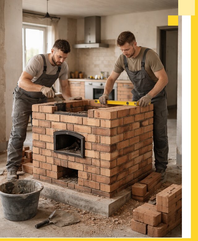 Установка и монтаж печей в частном доме в Гусе-Хрустальном под ключ