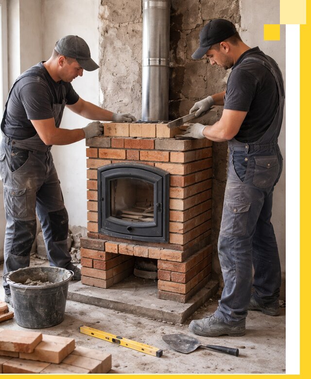 Монтаж печи камина под ключ в Гусе-Хрустальном с гарантией и пусконаладкой