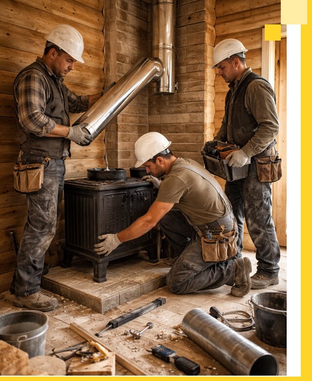 Профессиональный монтаж банных печей и дымоходов в Гусе-Хрустальном