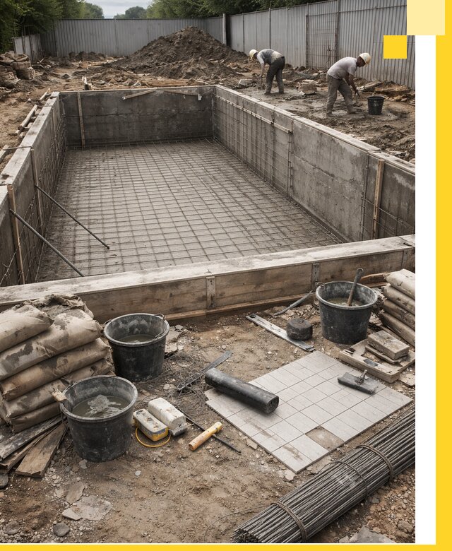 Строительство бассейнов под ключ в Гусе-Хрустальном, дизайн и монтаж