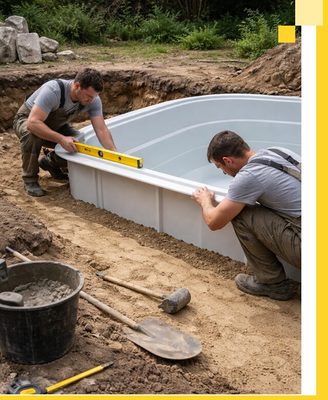 Производство и установка пластиковых бассейнов в Гусе-Хрустальном под ключ