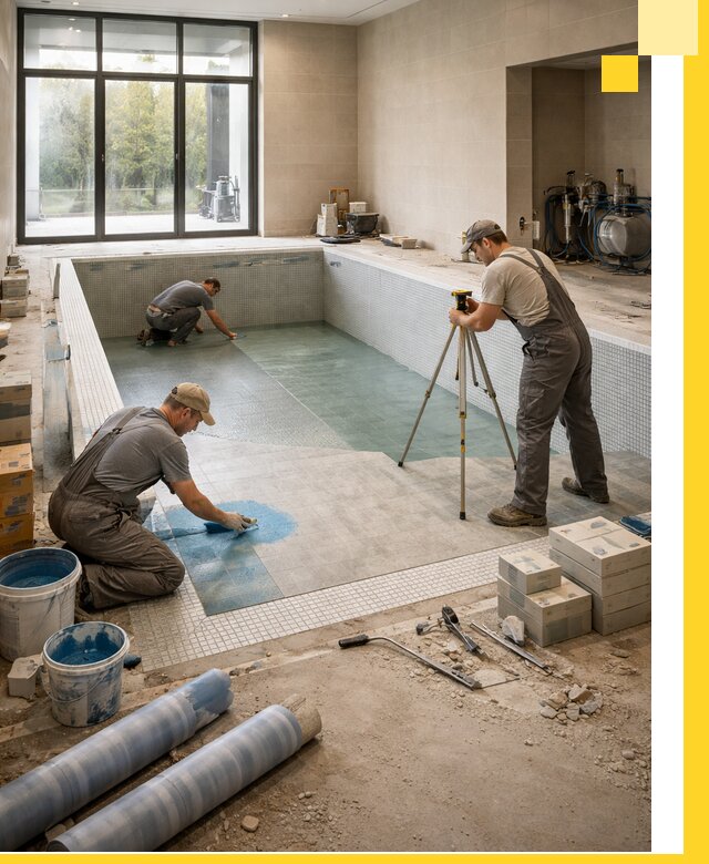 Проект и строительство закрытых бассейнов в Гусе-Хрустальном под ключ