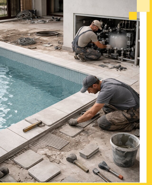 Строительство и монтаж бассейнов в коттедже в Гусе-Хрустальном