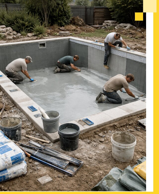 Изготовление и монтаж чаши бассейна под ключ в Гусе-Хрустальном