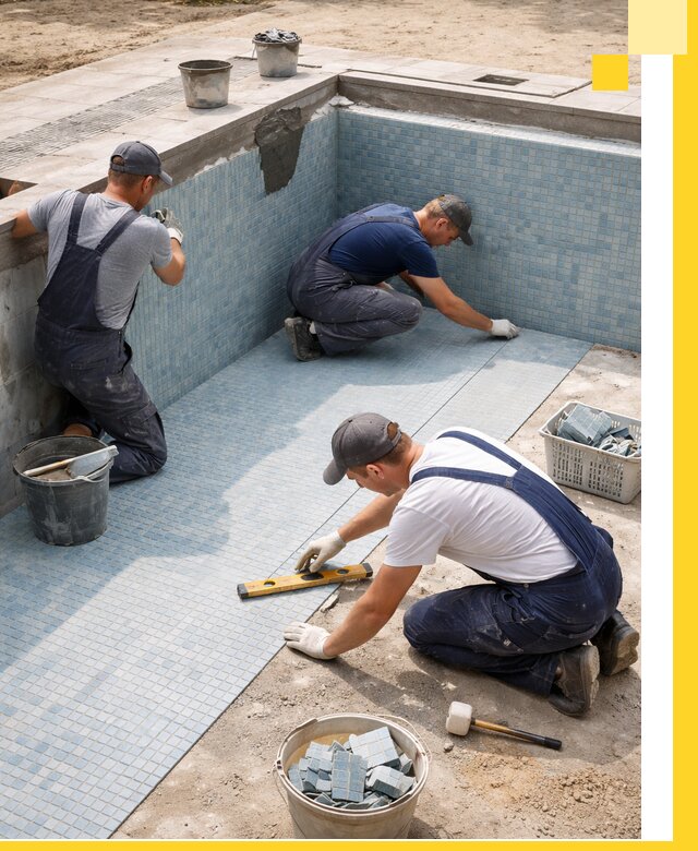 Укладка и установка плитки для бассейнов под ключ в Гусе-Хрустальном