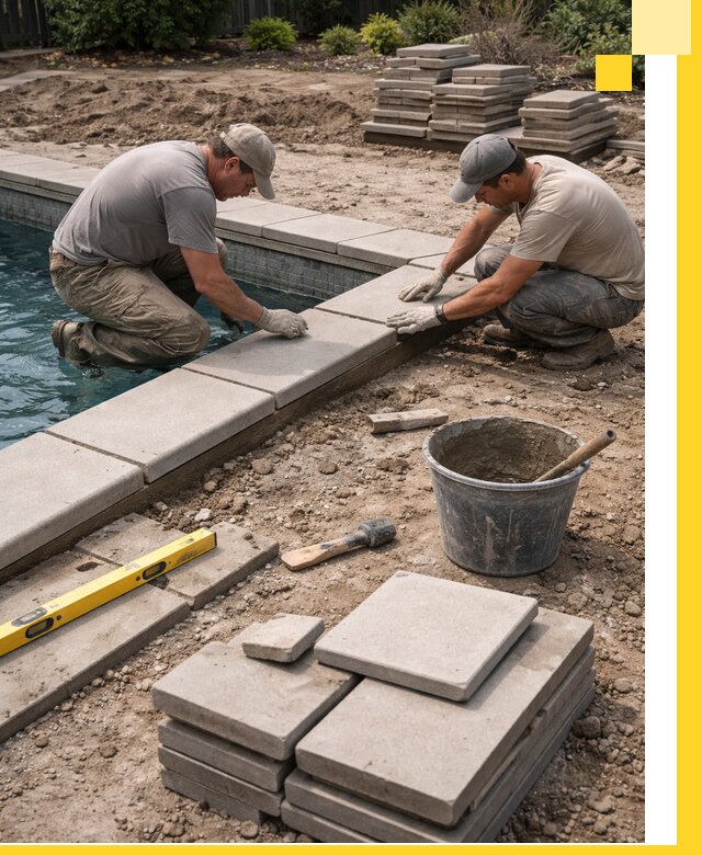 Установка и изготовление копингового камня для бассейнов в Гусе-Хрустальном