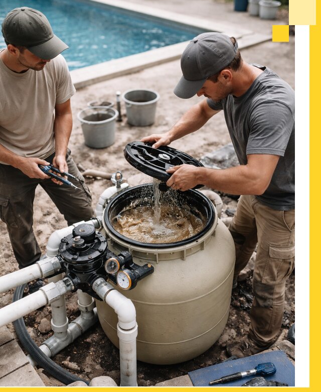 Установка и обслуживание песочных фильтров для бассейнов в Гусе-Хрустальном