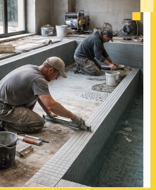 Строительство бассейна в частном доме в Гусе-Хрустальном под ключ