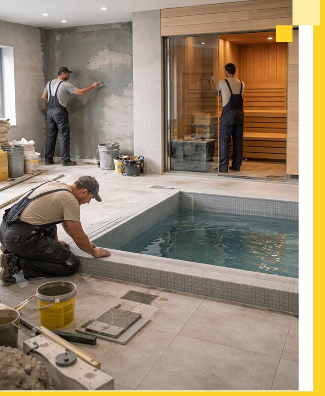 Проектирование и строительство сауны с бассейном в Гусе-Хрустальном