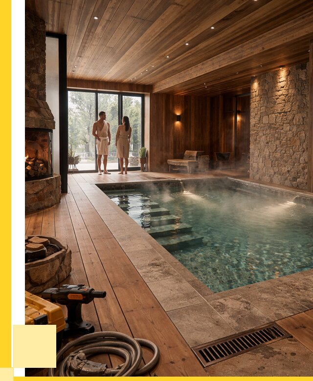 Проекты бань с бассейном под ключ в Гусе-Хрустальном от 80235 р., ЭриданГсь