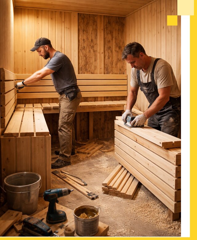 Профессиональный комплексный ремонт саун под ключ в Гусе-Хрустальном