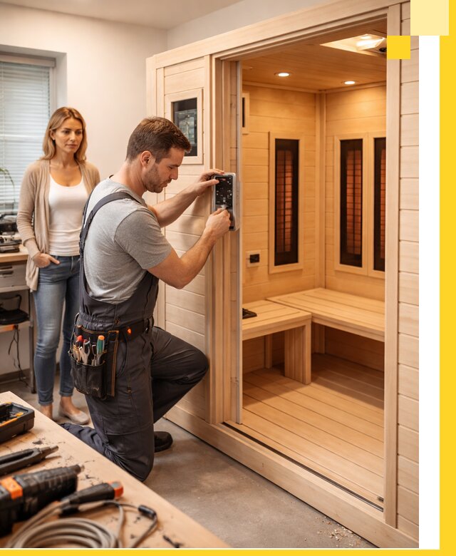 Инфракрасные сауны под ключ в Гусе-Хрустальном продажа и установка