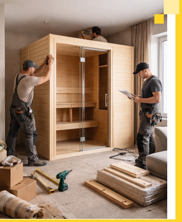 Установка и благоустройство саун в квартире в Гусе-Хрустальном