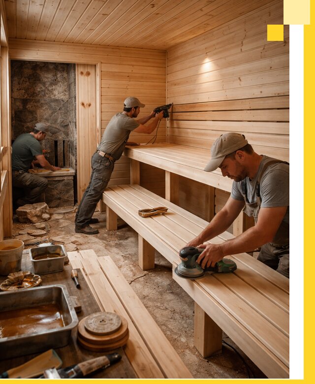 Профессиональная отделка бань в Гусе-Хрустальном под ключ, с гарантией