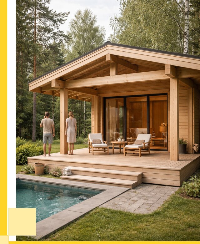 Бани с террасой под ключ в Гусе-Хрустальном от 641880 р. | ЭриданГсь