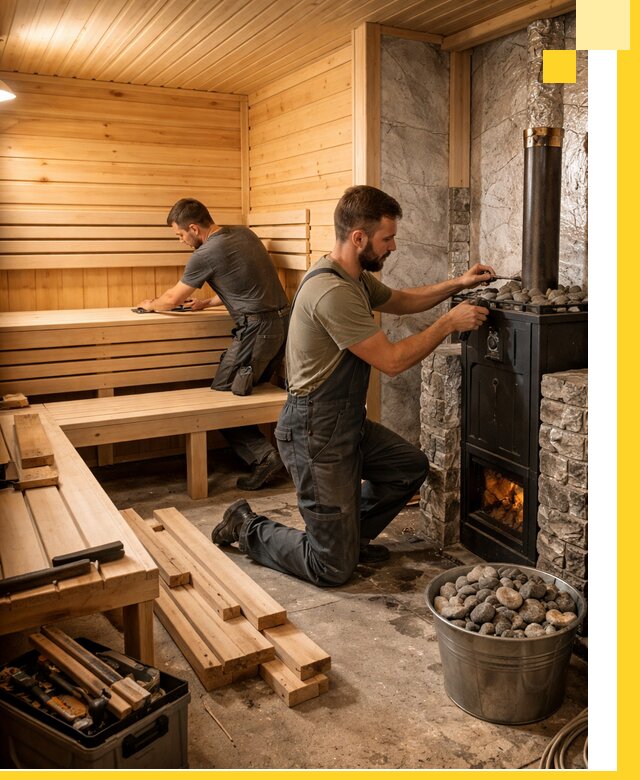 Дизайн и строительство интерьеров бань под ключ в Гусе-Хрустальном