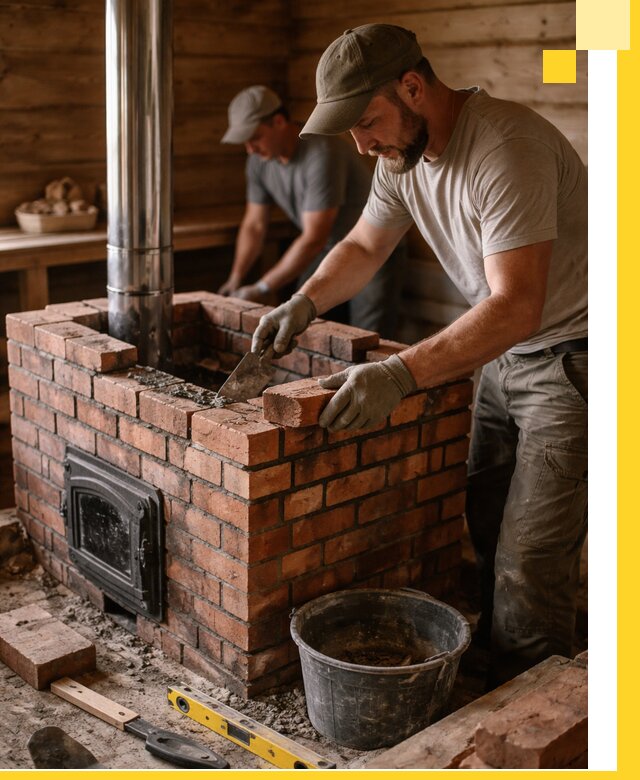 Кирпичные печи для бани под ключ в Гусе-Хрустальном, проект и монтаж