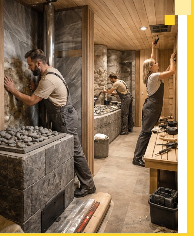 Строительство бань и SPA процедур в Гусе-Хрустальном под ключ и отделкой