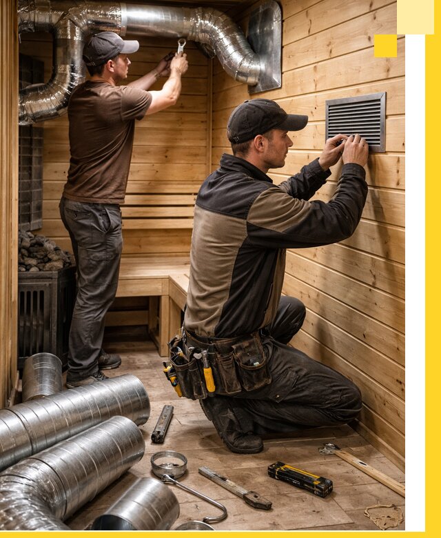 Проектирование и монтаж вентиляции бани в Гусе-Хрустальном под ключ