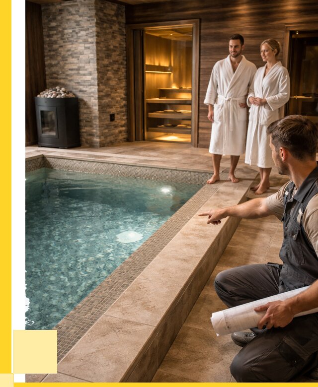 Проект бани с бассейном под ключ в Гусе-Хрустальном от 69537 р. | ЭриданГсь