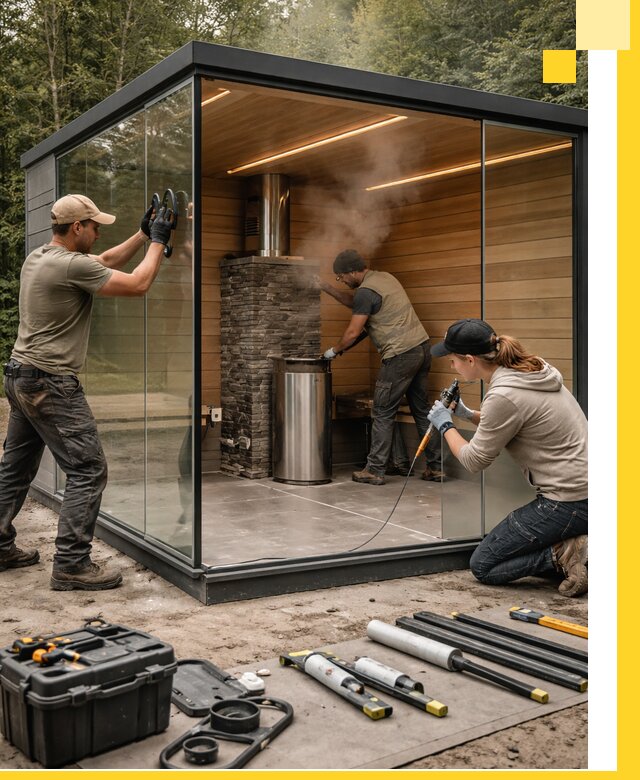 Проектирование и строительство стеклянных бань в Гусе-Хрустальном