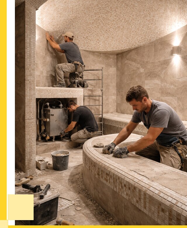 Монтаж хамамов под ключ в Гусе-Хрустальном от 267450 р. ЭриданГсь