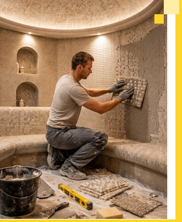 Устройство и монтаж домашнего хамама под ключ в Гусе-Хрустальном