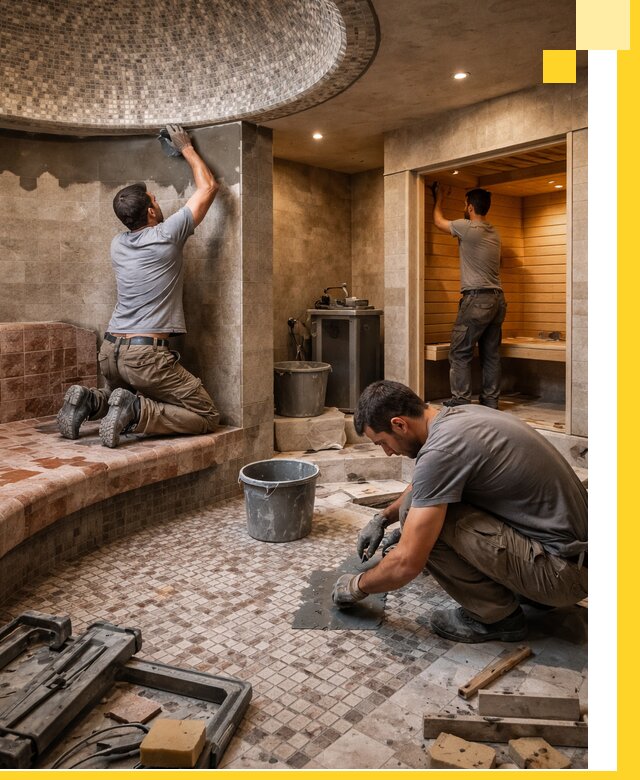 Проект и строительство хамама бани и сауны под ключ в Гусе-Хрустальном